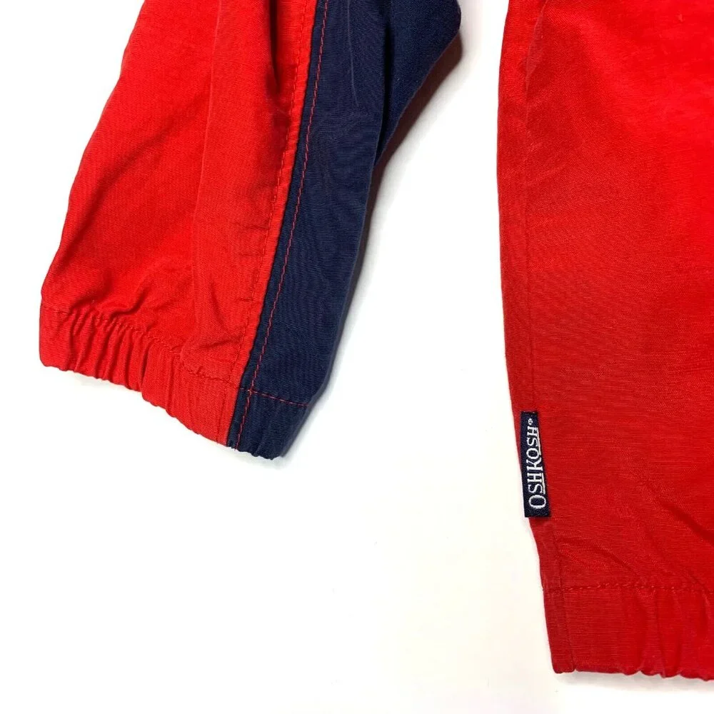 Oshkosh Boys Hooded Top Jacket Size 36 Months Half Zip Red Blue - Picture 5 of 7